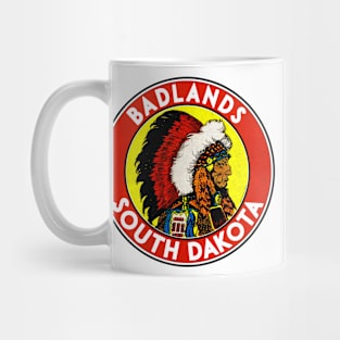 Badlands National Park South Dakota Vintage Travel Luggage Laptop Mug